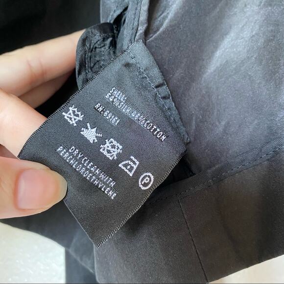 Carlisle Silk Blend Boxy Cropped Sleeve Black Jacket Size 4 - Picture 10 of 13